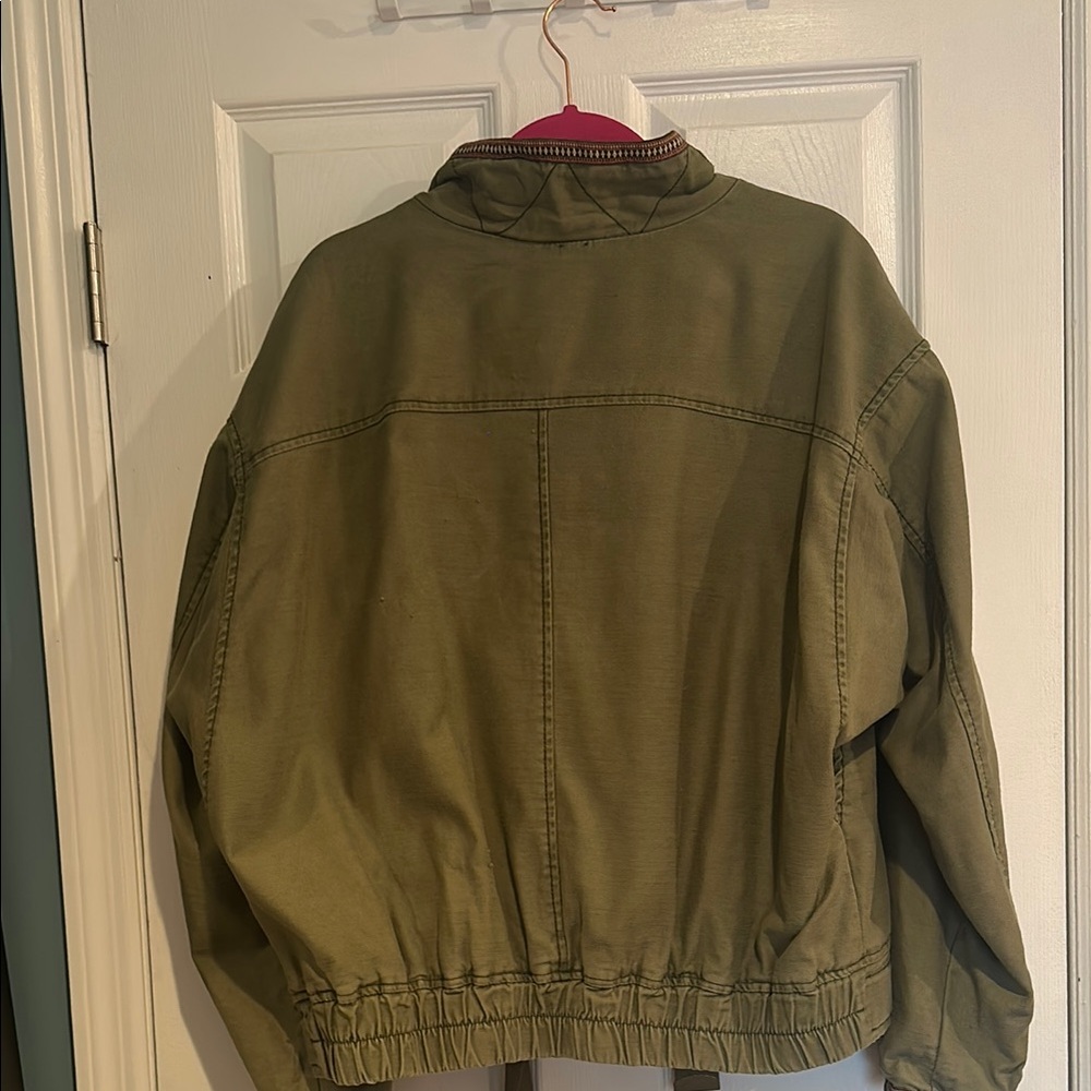 Olive Green Jacket with Red Trim - Picture 4 of 7